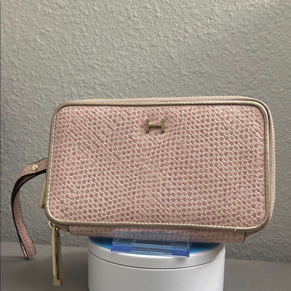 Halston Continental Elegant Woven Clutch in Pink